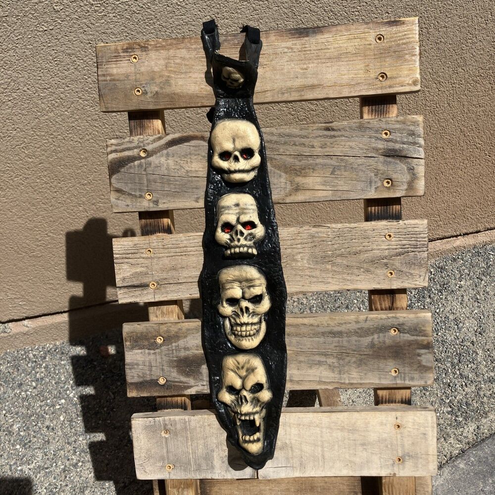 VTG Rare 19” Molded Latex Halloween Tie 5 Different Skeleton Heads Adjustable